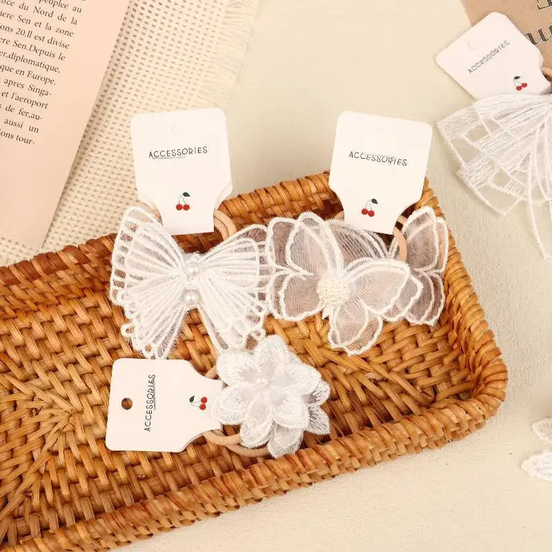 10-Pack Lace Butterfly Bow Hair Ties for Girls | Cute Set
