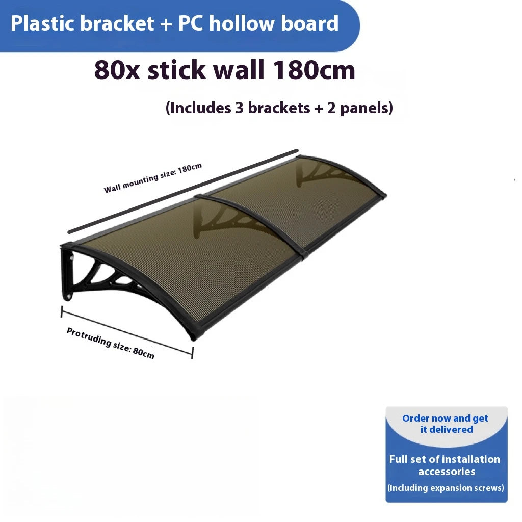 Good Clear Arched Polycarbonate Window Door Awning Shade Canopy Canopies Wall Mounted Roof Rain Shelter Front Door Peaceful Pleasures Health and Wellness Tea color 80 180