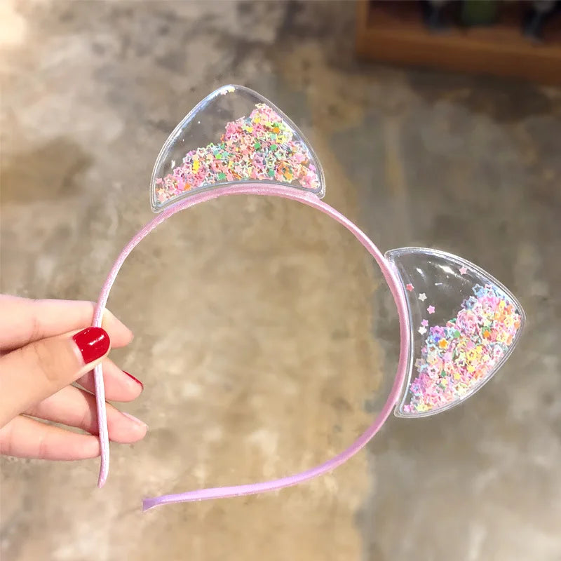 Cute Shining Sequin Cat Ears Hairband Girls Sweet Princess Headband