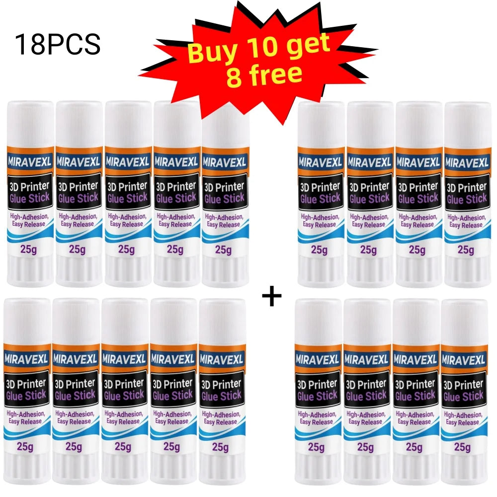 MIRAVEXL 3D Printer Glue Stick Strong Bed Adhesive Anti-Warping for PLA ABS PETG TPU Solid Print Glue Peaceful Pleasures Health and Wellness 18PCS