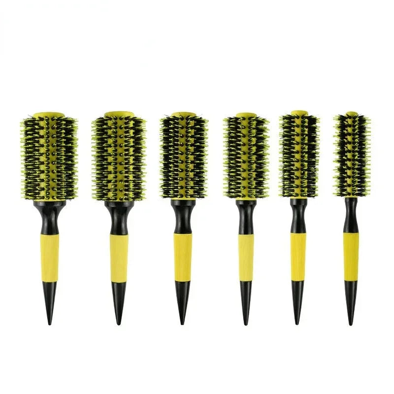 Wooden Round Boar Bristle Hair Brush | Ceramic Ionic Styling