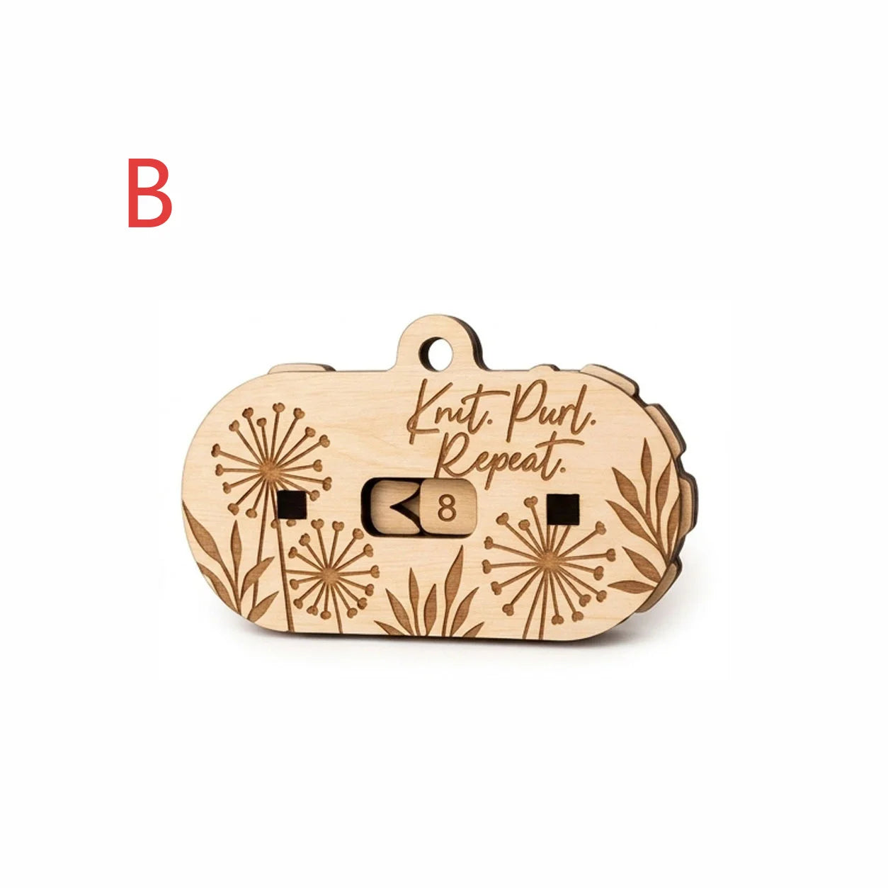 Wildflowers Birch Wood Row Counter for Knitting & Crochet