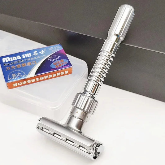 Adjustable Double Edge Safety Razor – Stainless Steel Men's Adjustable Safety Razor Peaceful Pleasures Health and Wellness