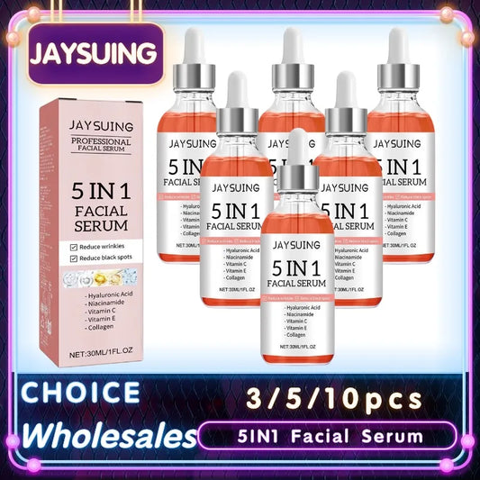 5 In 1 Hyaluronic Acid Face Serum Moisturizing Vitamin C collagen Lightning Facial Serum Shrink Pores Skin Care Peaceful Pleasures Health and Wellness