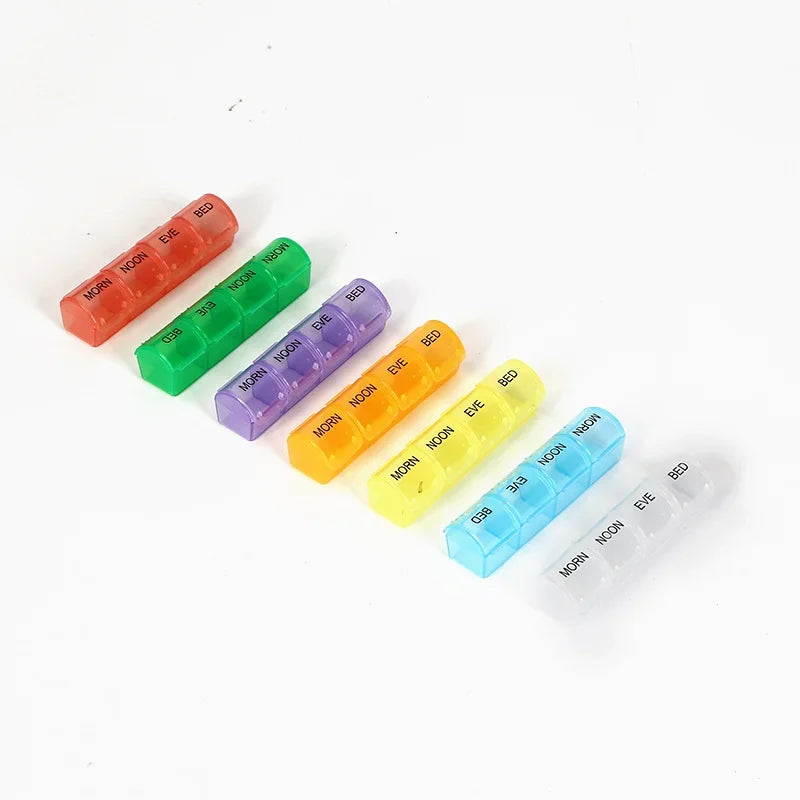 Portable Travel Pill Box 7 Days 28 Grids 4 Times A Day Pills Case Organizer Storage Container Tablets Vitamin Medicine Fish Oils Peaceful Pleasures Health and Wellness