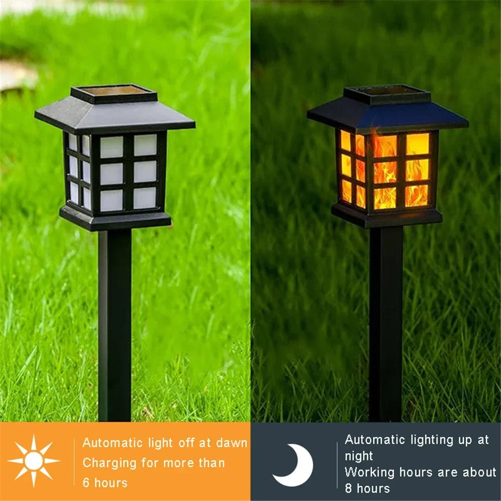 Solar Flame Torch Lights 10 LED Flickering Waterproof Garden Lamp