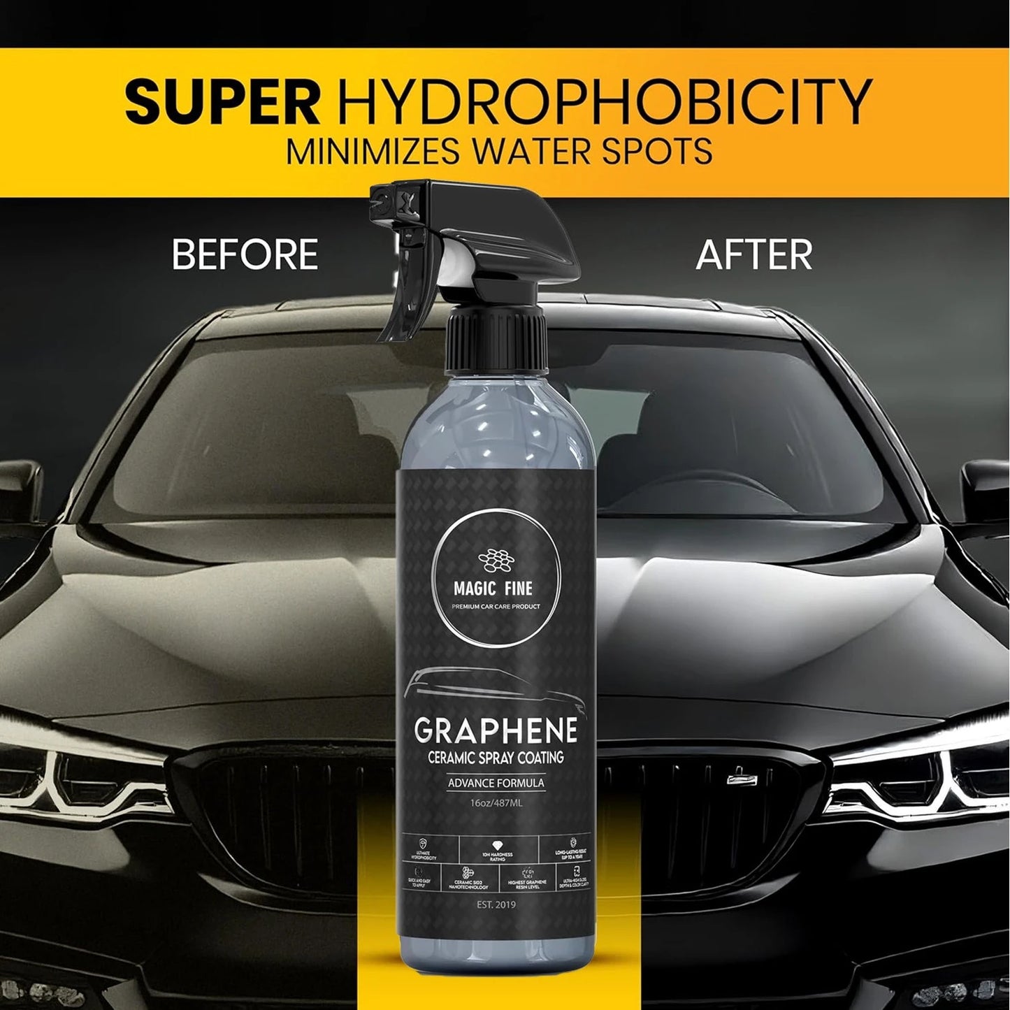 Graphene Ceramic Spray Coating Quick Easy for Cars Motorcycles Professional-Grade Sealant for Gloss Shine Waterless Wash Wax Peaceful Pleasures Health and Wellness