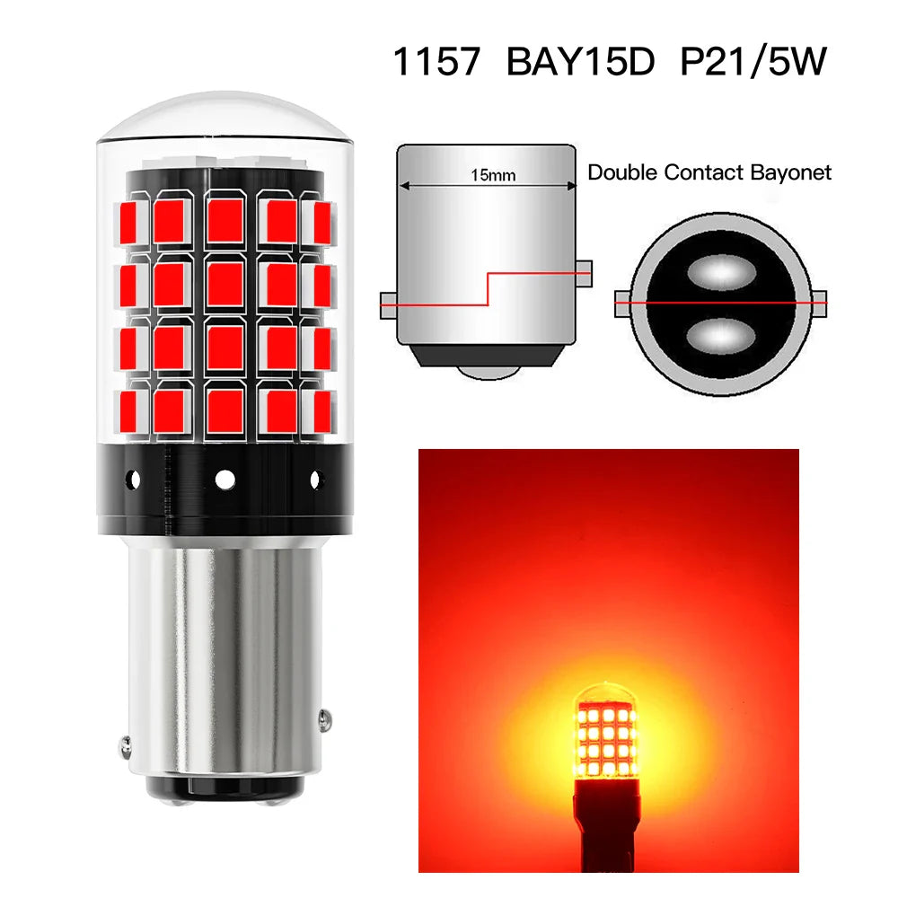 ASLENT 2-Pack 54-SMD LED Bulbs | Turn Signal Brake Reverse 12V