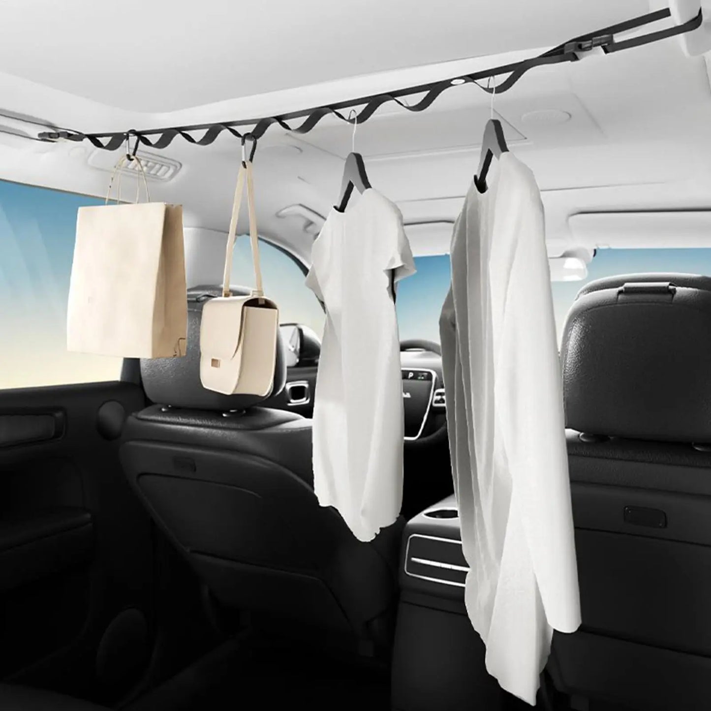 Portable Car Clothesline Hanger | Adjustable Travel Rope