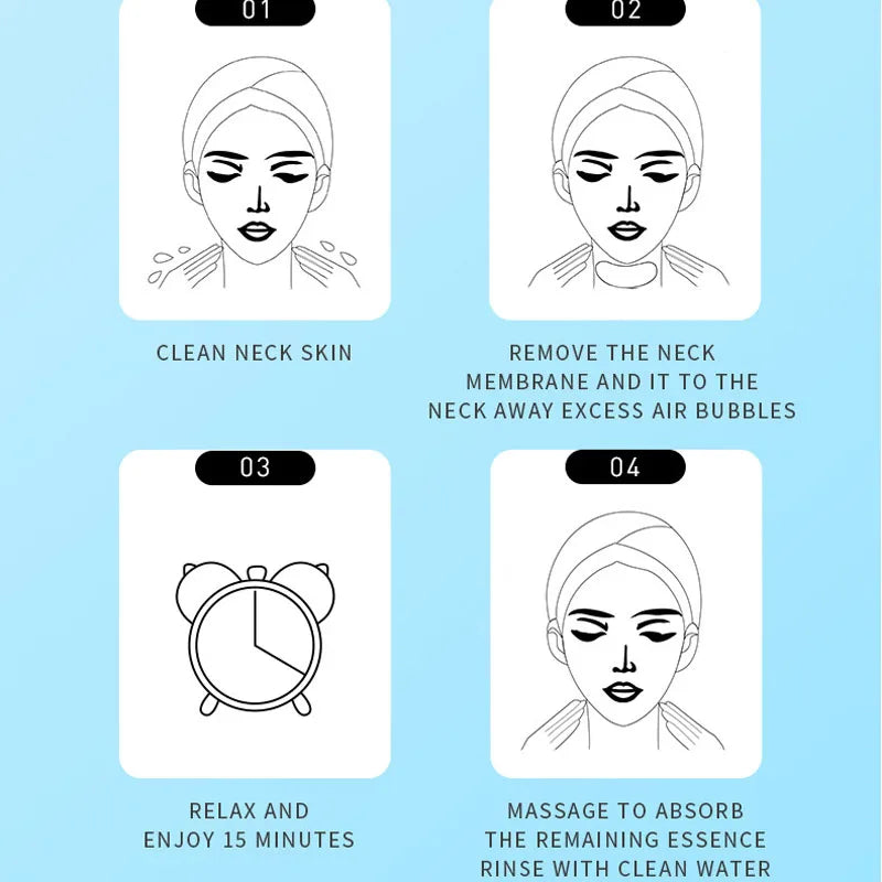SADOER Hyaluronic Acid Collagen Neck Mask – Firm & Brighten