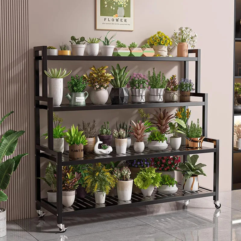 Wrought Iron Multi-Layer Plant Stand | Floor Flower Rack