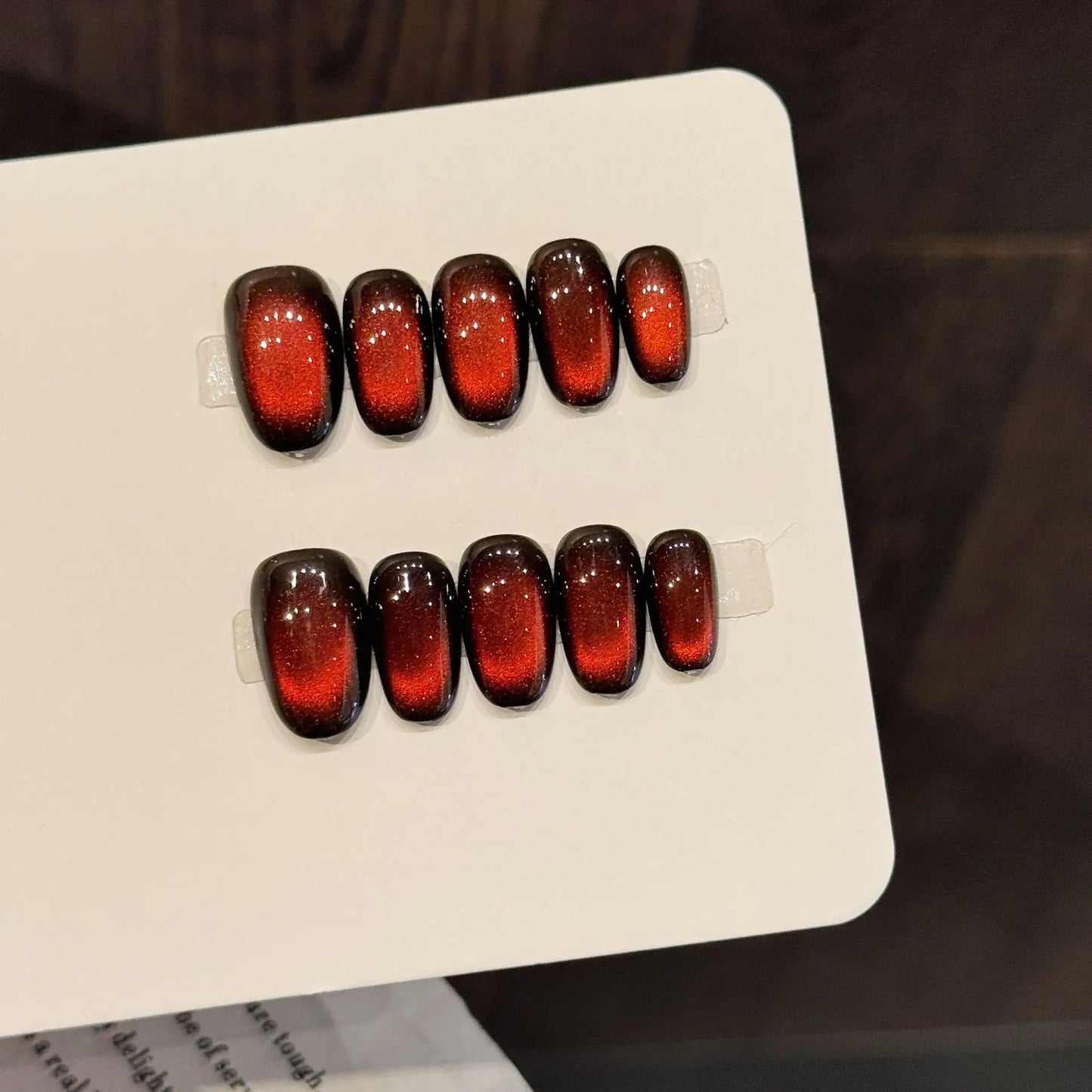 Amber Gradient Press On Nails | Glitter Cat's Eye Almond Set