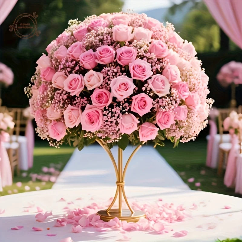Artificial Pink Rose & Gypsophila Bouquet | Wedding Home Decor