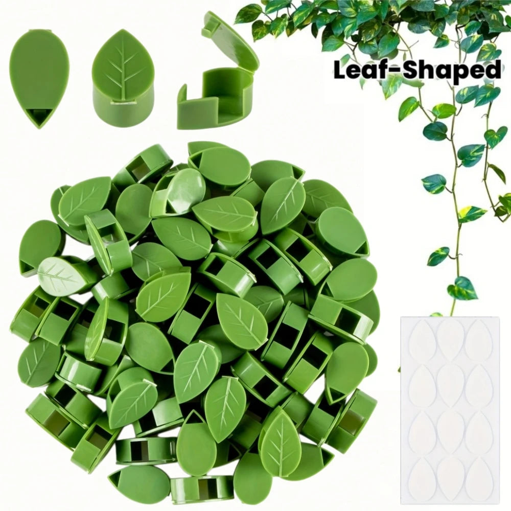 Self-Adhesive Plant Climbing Wall Clips – Leaf-Shaped Fixtures Plant Wall Clips Peaceful Pleasures Health and Wellness