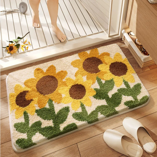 Floral Bathroom Floor Mat – Non-Slip, Soft & Absorbent 30×50cm Bathroom Floor Mat Oasis Select C
