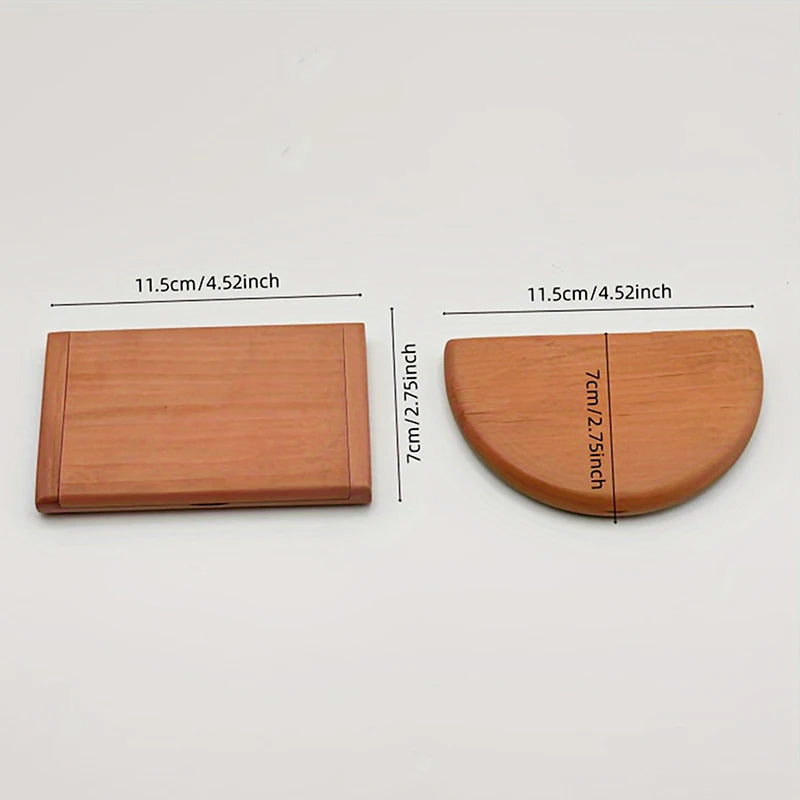 New Peach Wood Red Sandalwood Flip Mirror Folding Comb Mirror Portable Carved with Combs Makeup Mirror Portable Portable Mirrors Peaceful Pleasures Health and Wellness