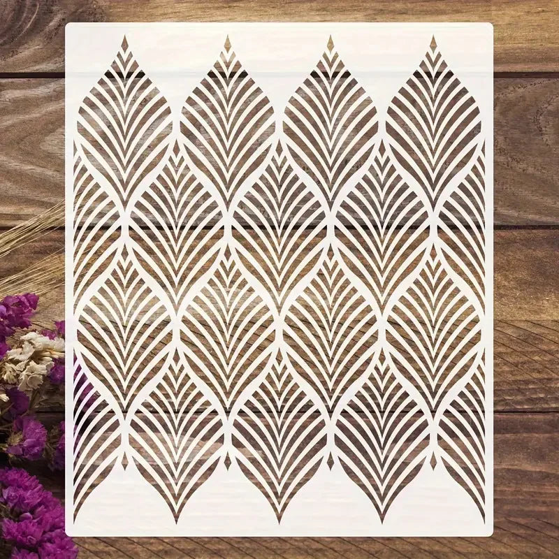 Bview Art Professional Reusable Texture Stencils DIY Wall Painting
