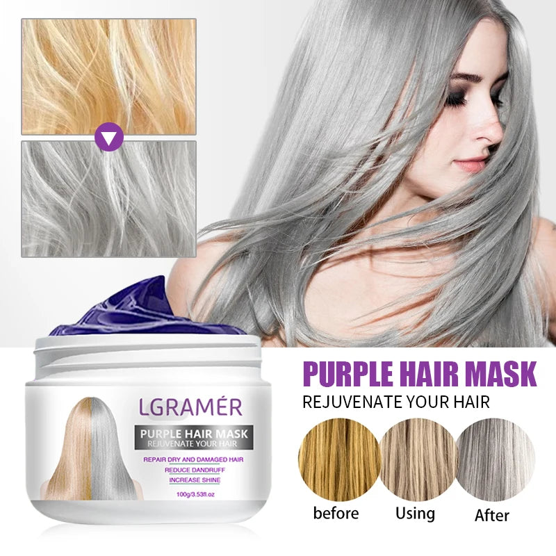 LGRAMER Keratin Purple Hair Mask 100g – Repair & Tone Keratin Hair Mask Peaceful Pleasures Health and Wellness