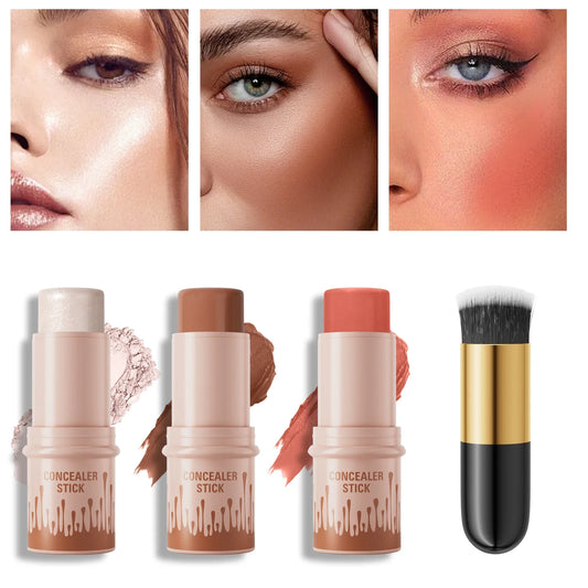 Hello Kiss Contour & Highlight Stick Set – Matte Waterproof Contour Highlight Set Oasis Select