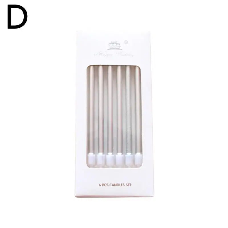 Gold & Silver Birthday Candles – Cake & Cupcake Toppers 6-Pack