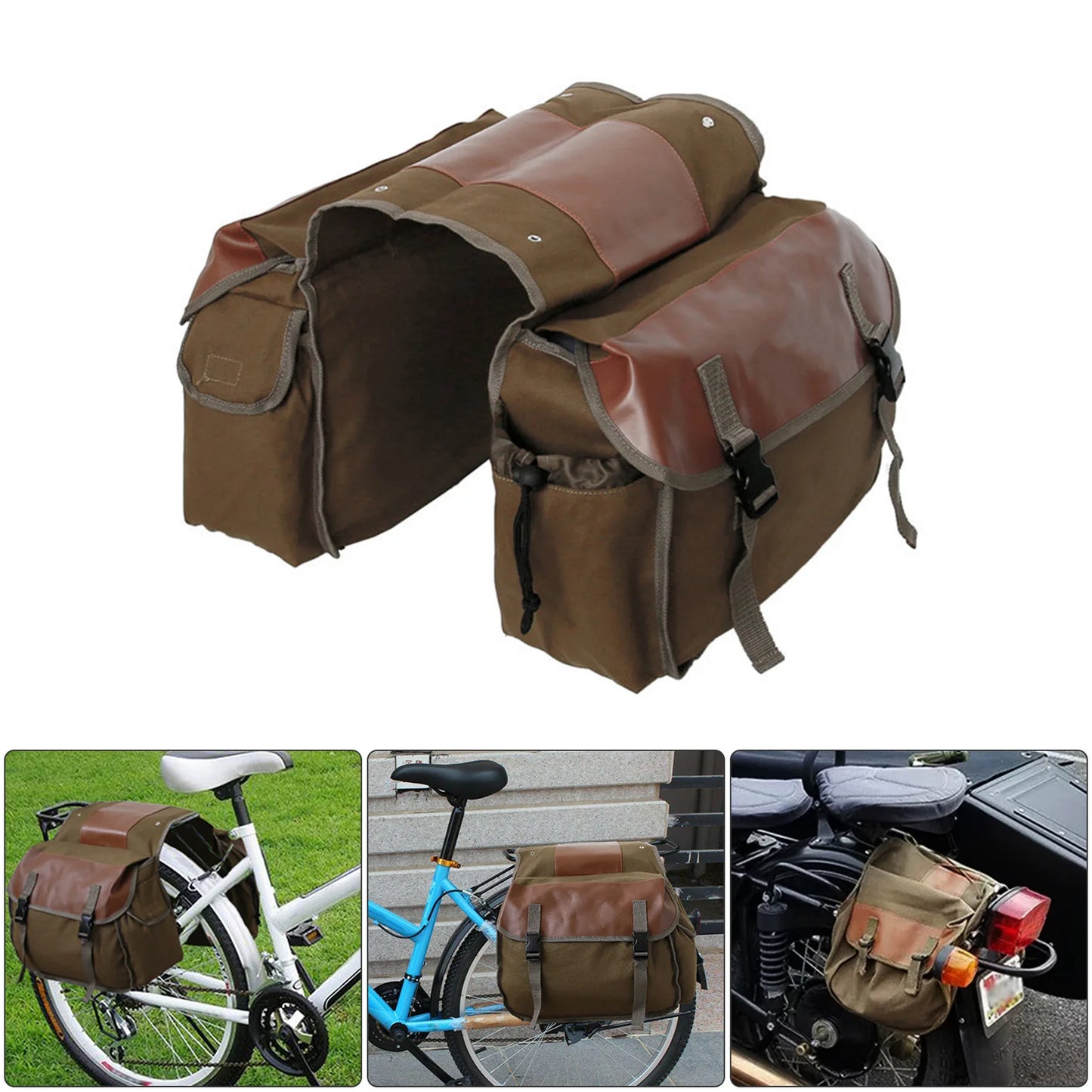 Motorcycle Canvas Saddle Bag – Large Capacity Waterproof Panniers