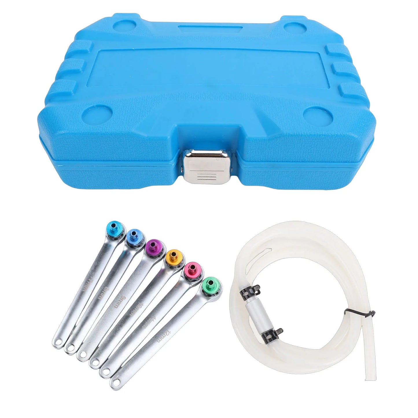 7-Piece Brake Bleeder Wrench Set 7–12mm | Check Valve Hose Kit