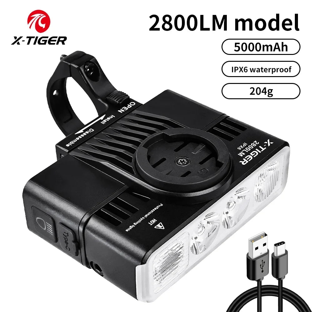 X-TIGER 1700LM IPX6 Waterproof Bicycle Front Light | Garmin Mount