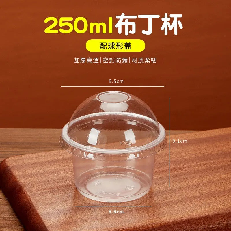 8OZ Disposable Plastic Cups with DomeOLids Clear Dessert Cup Mini Parfait Appetizer Containers for Ice Cream,Cake,Fruit,Pudding Peaceful Pleasures Health and Wellness 100 Sets 1