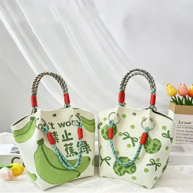 Women's Vintage Knit Tote Bag | Lightweight Travel Handbag