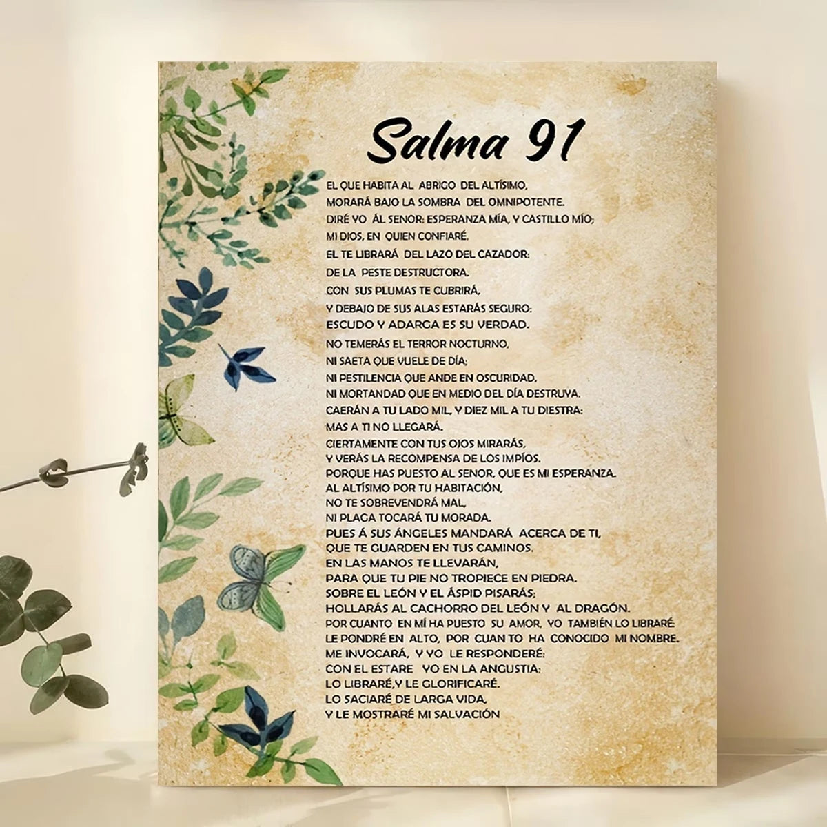 Psalm 91 Spanish Scripture Canvas Wall Art Print | Home Decor