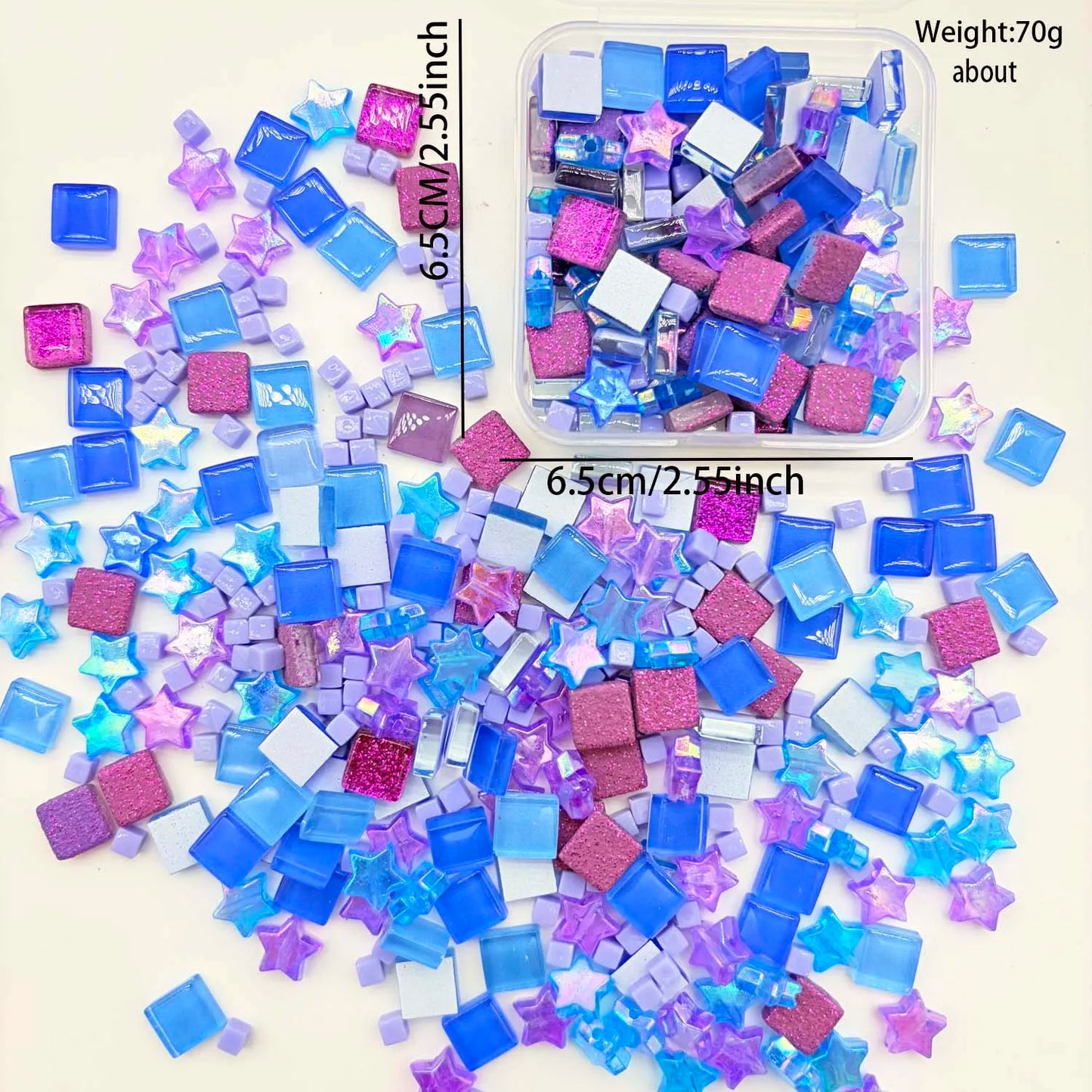 Glitter Multicolor Mosaic Tiles – Crystal Glass Craft Supplies