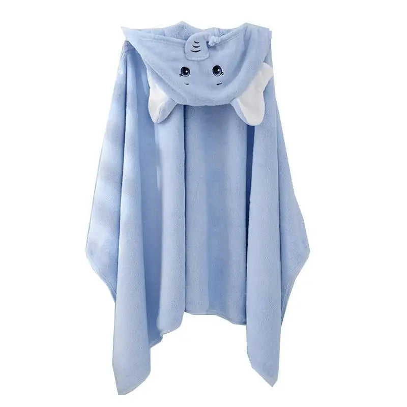 Baby Hooded Bath Towel | Coral Fleece Cartoon Animal Poncho