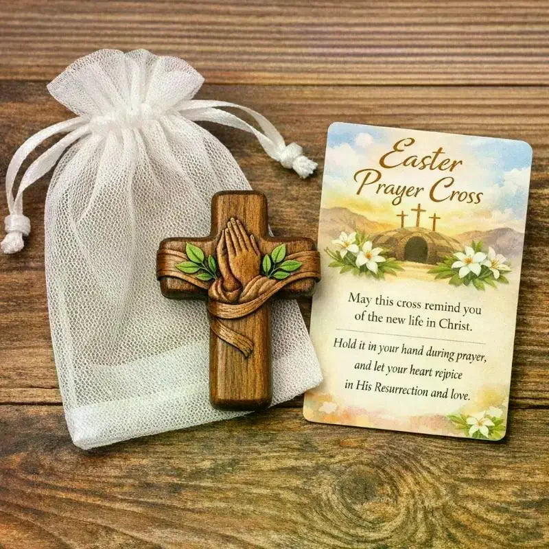 Pocket Prayer Cross with Card & Bag | Easter Christmas Gift