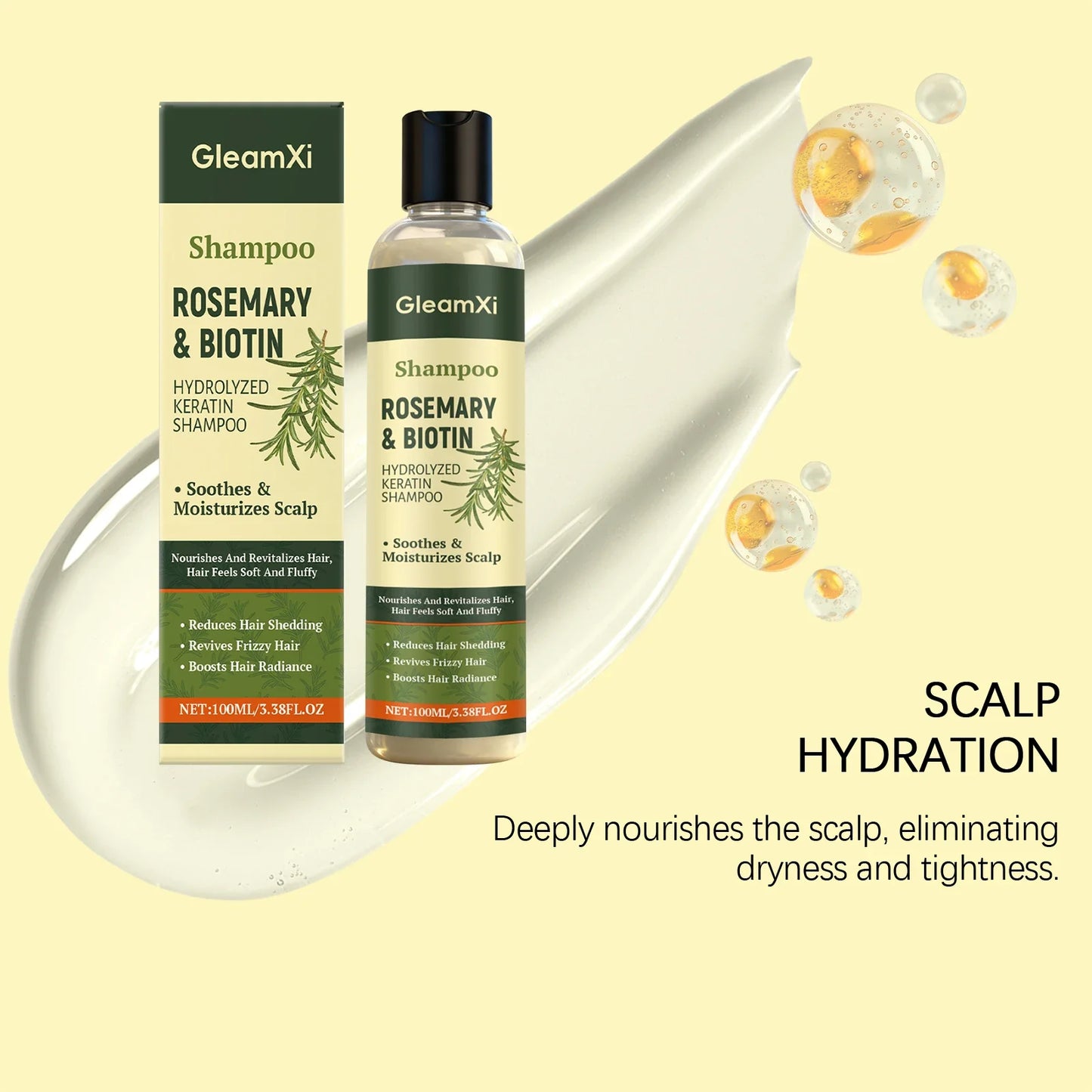 Gleamxi Rosemary Biotin Shampoo – Thickening & Volumizing