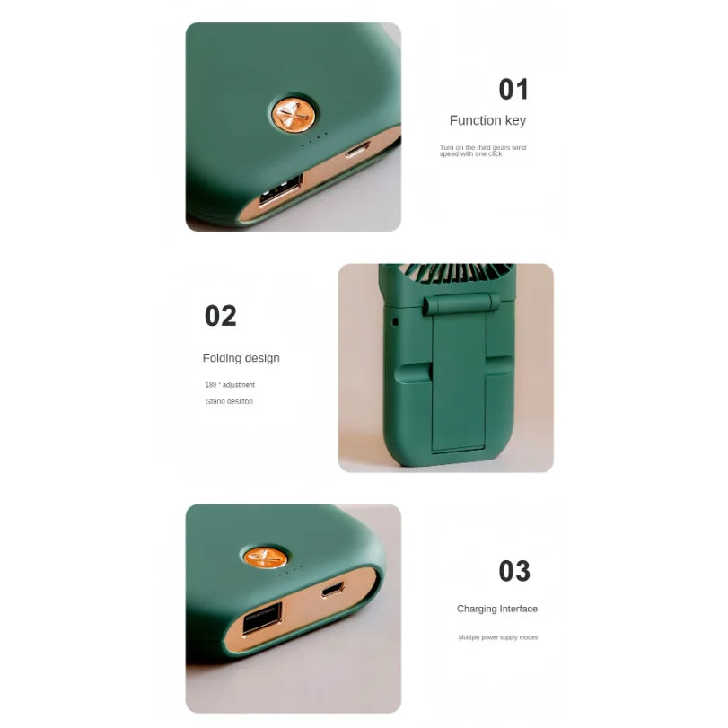 Portable Neck Fan Foldable USB Handheld Mini Fan | 3000mAh