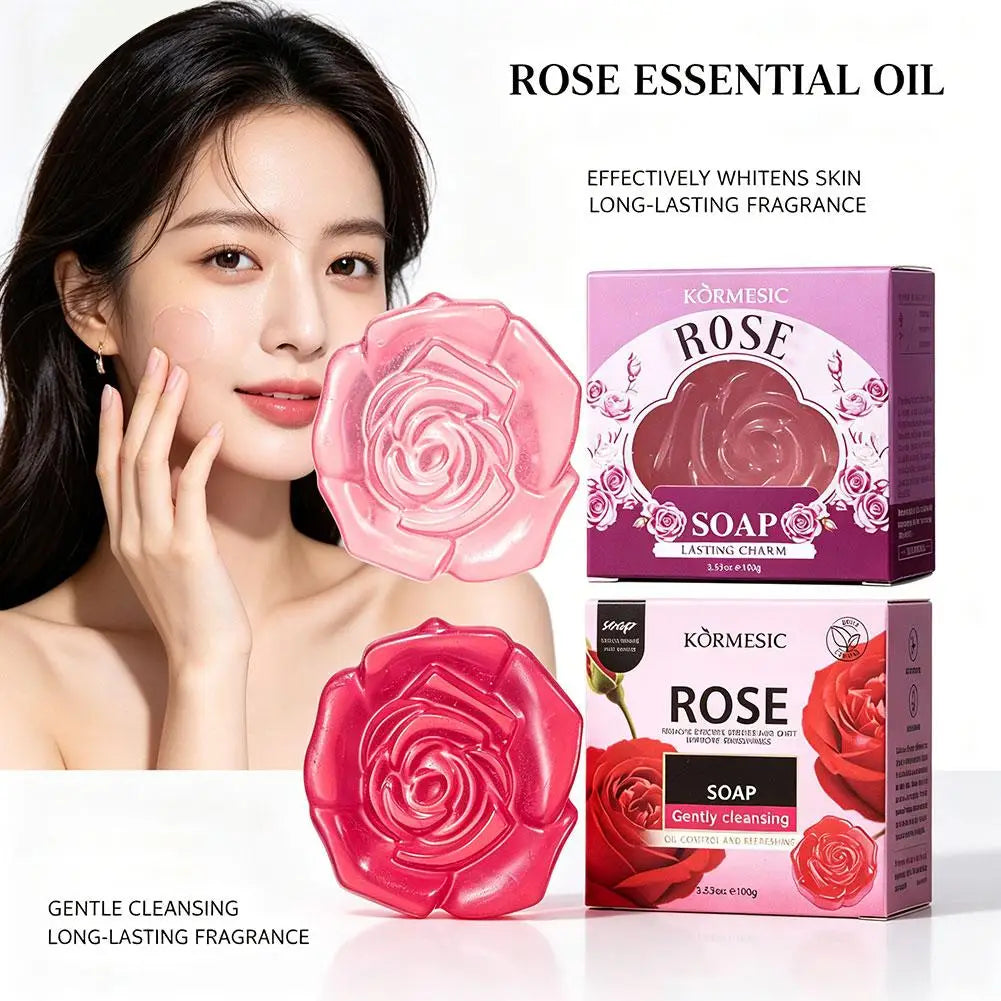 Rose Extract Cleansing Soap Bar – Exfoliating Face & Body Wash