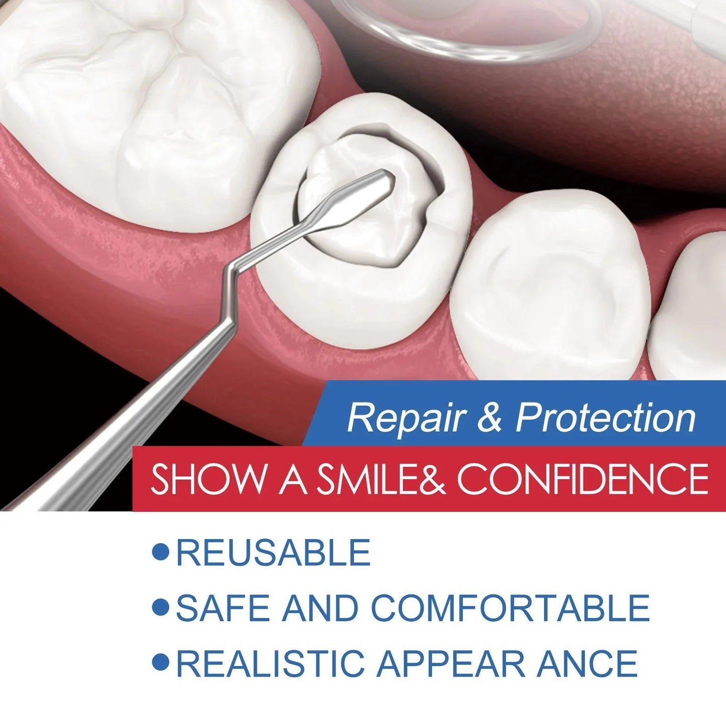 Temporary Resin Tooth Repair Kit Shapeable Solid Glue Denture Adhesive Teeth Whitening Gel Fill Resin FalseTeeth Solid Glue Peaceful Pleasures Health and Wellness