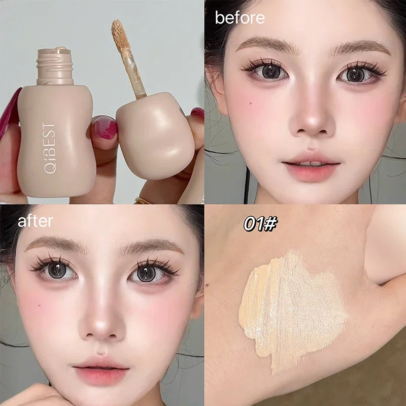 QIBEST Liquid Concealer Matte High Coverage Waterproof Oil Control Moisturizing Lasting Concealer Professional Face Cosmetics Peaceful Pleasures Health and Wellness 01