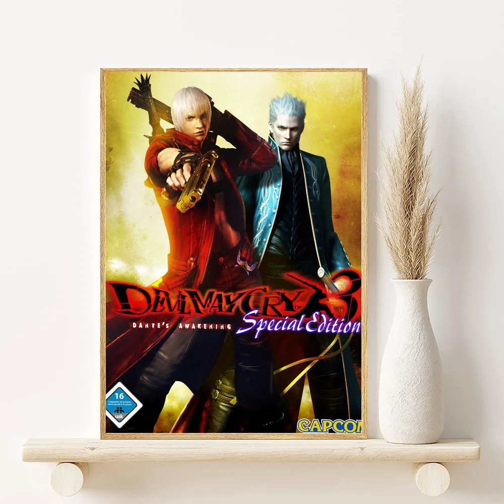 Devil May Cry Anime Poster HD Waterproof PVC Wall Art Decor Anime Wall Poster Peaceful Pleasures Health and Wellness z10 50X70cmNoframe