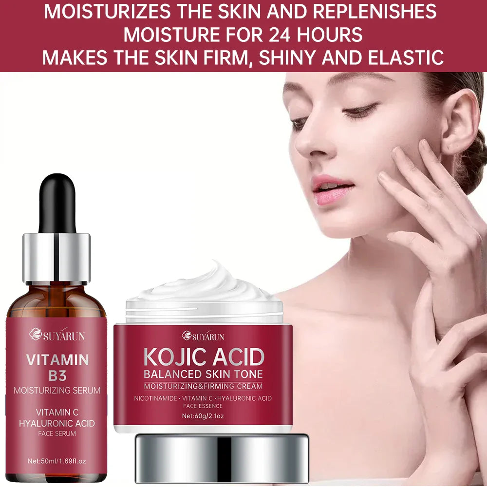 Kojic Acid Cream & Vitamin B3 Serum Set – Brightening Duo