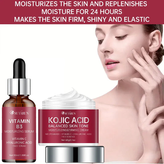Kojic Acid Cream & Vitamin B3 Serum Set – Brightening Duo Brightening Skincare Set Oasis Select