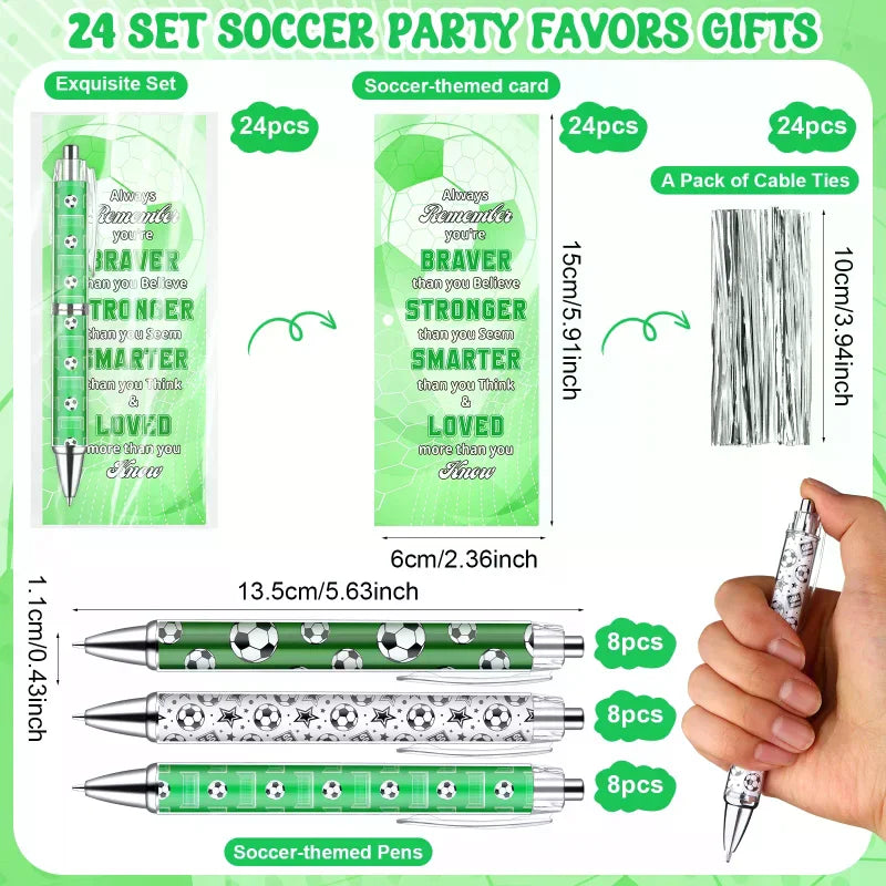 24-Set Football Pens & Cards – Party Favours for Kids & Adults