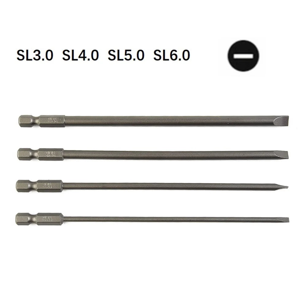 Slotted Screwdriver Bit Sets Magnetic Flat Head Bits 1 Hex Shank