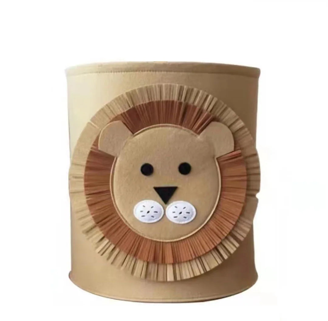 Felt Cartoon Toy Storage Basket – Kids Nursery Hamper Organizer