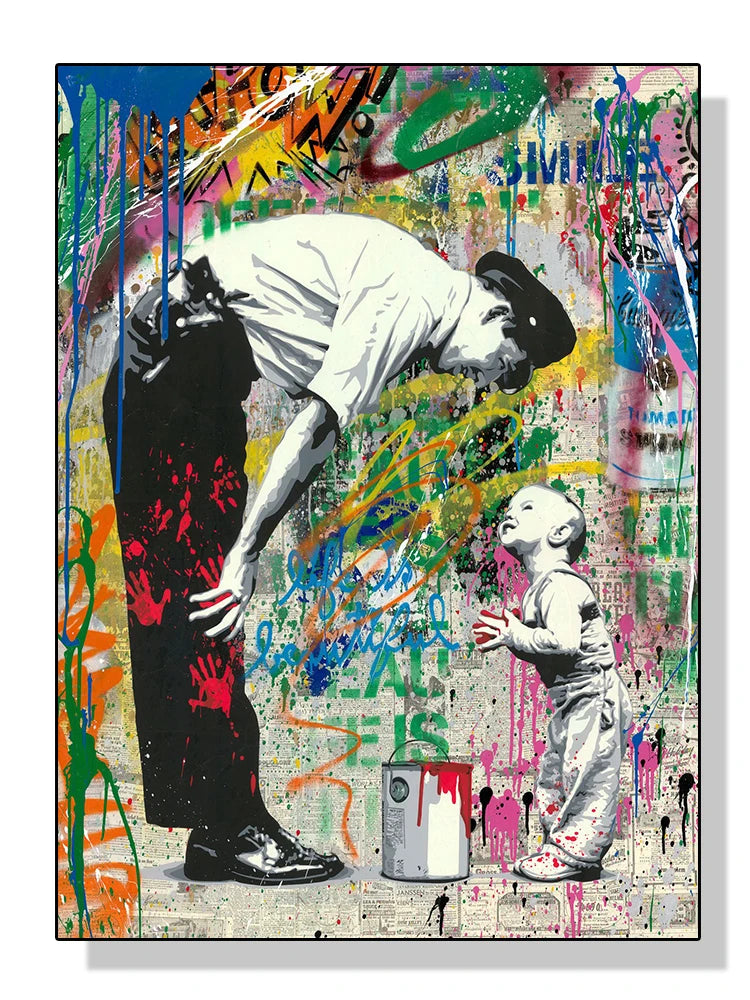 Banksy Graffiti Pop Art Canvas Wall Print | Street Art Poster