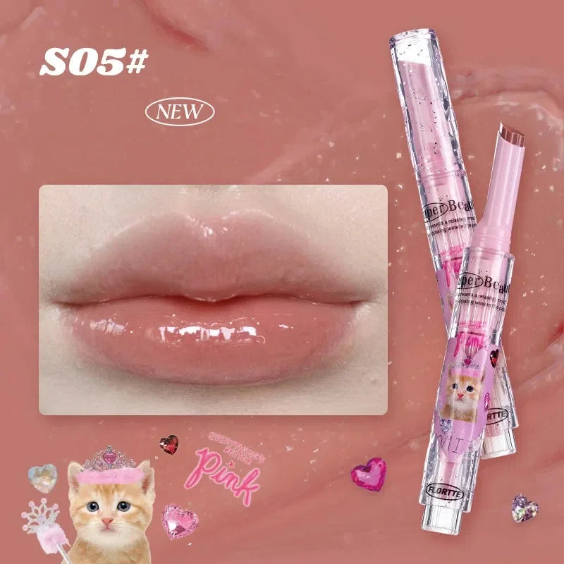 FLORTTE Mirror Glass Lip Gloss | Heart Shape Moisturizing Tint