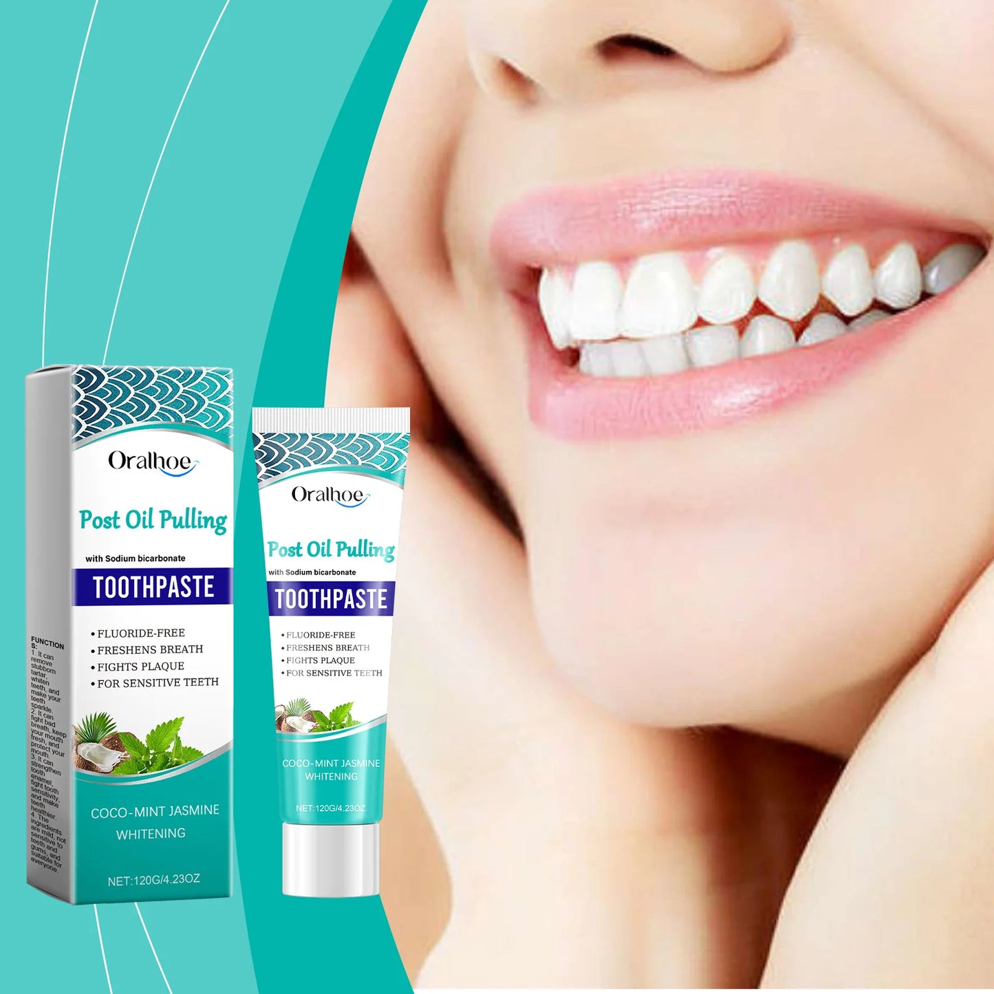 Oralhoe Coconut Oil Whitening Toothpaste | Plaque & Stain Removal