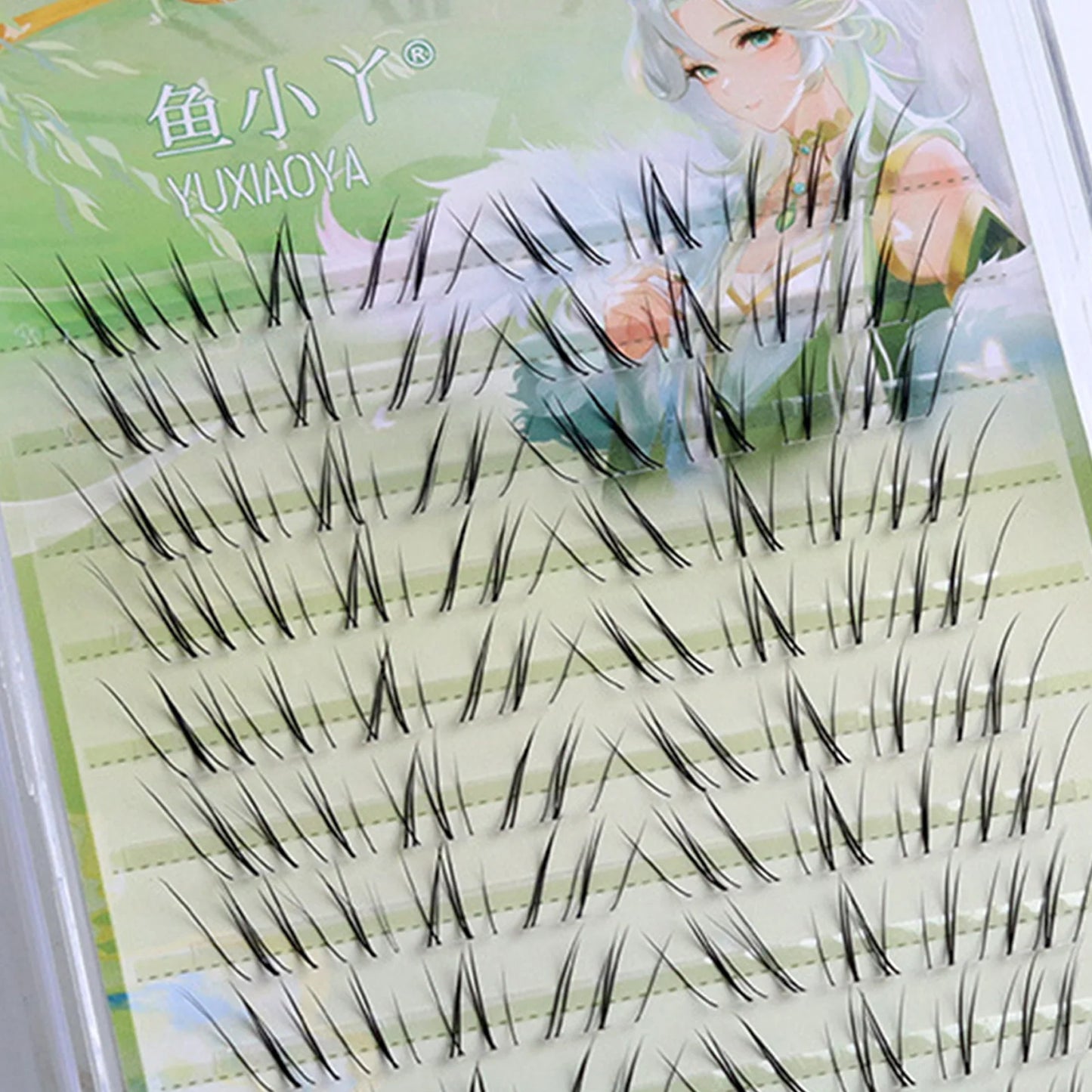 10 Rows Foxes Tail False Eyelashes 9-12mm Mixed Length Natural Slender Curling Lightweight Fake Eyelash Extension Chinese Style Peaceful Pleasures Health and Wellness