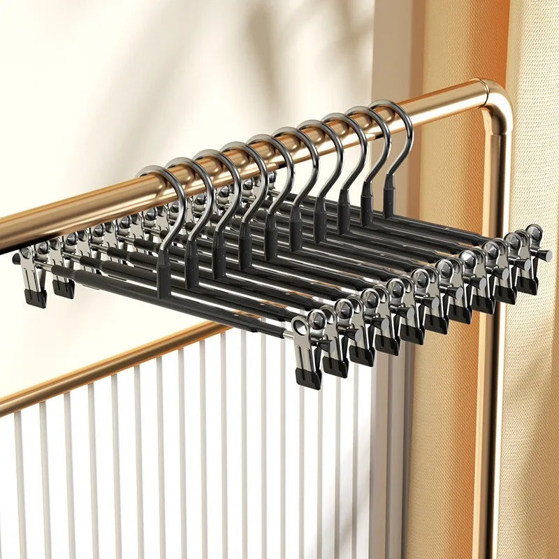 Adjustable Pants Hangers with Non-Slip Clips for Skirts & Jeans