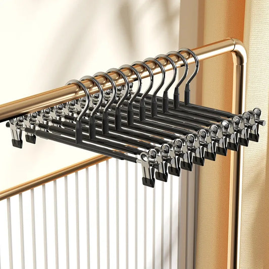 Adjustable Pants Hangers with Non-Slip Clips for Skirts & Jeans Clip Clothes Hangers Oasis Select black 20pcs
